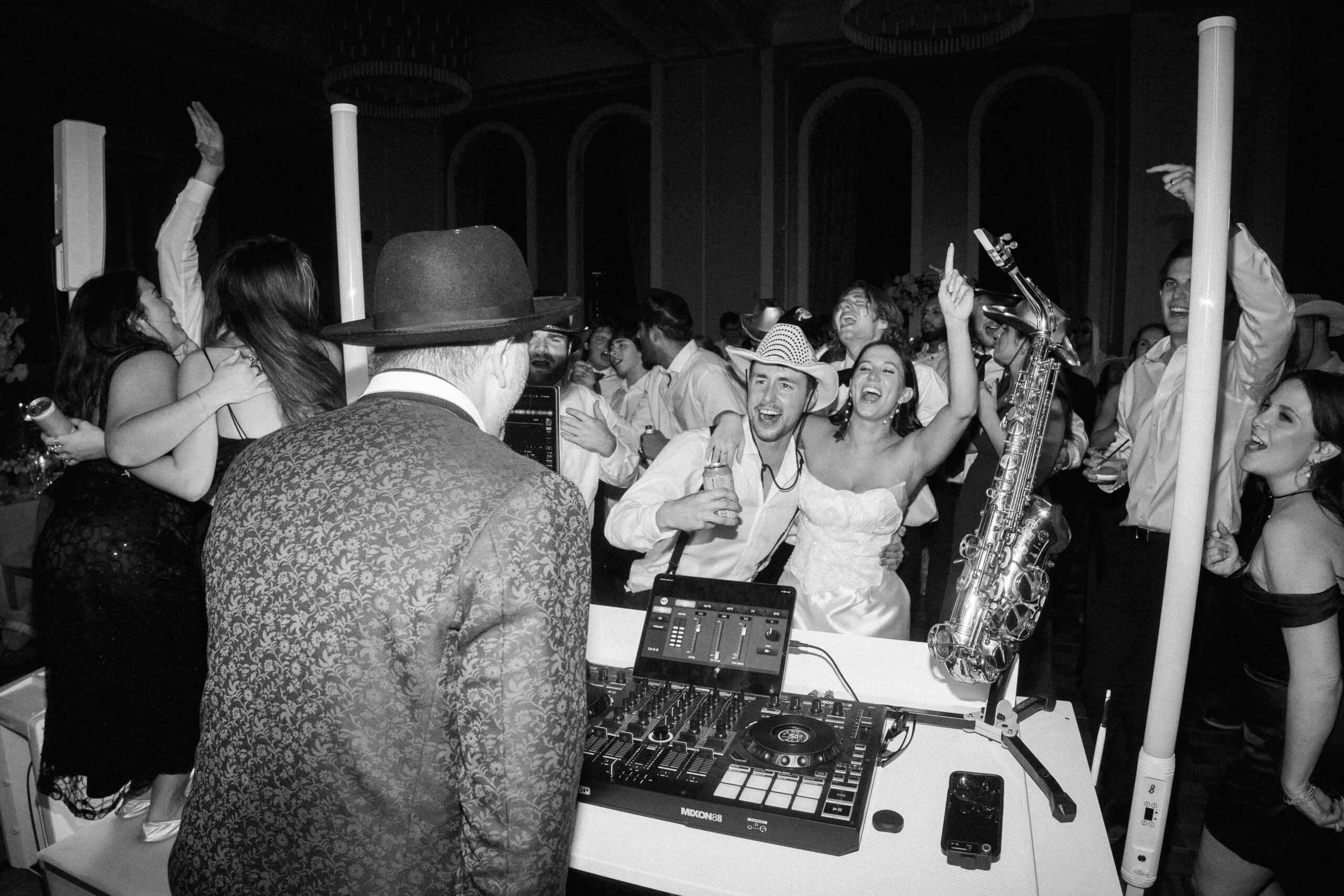Wedding guests filling the dance floor during a Dallas reception with DJ Matt Thelen